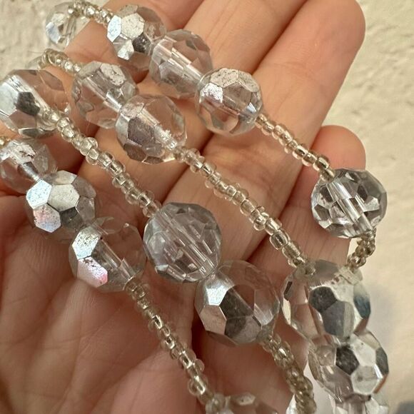 Clear Crystal beaded long necklace - Picture 2 of 7